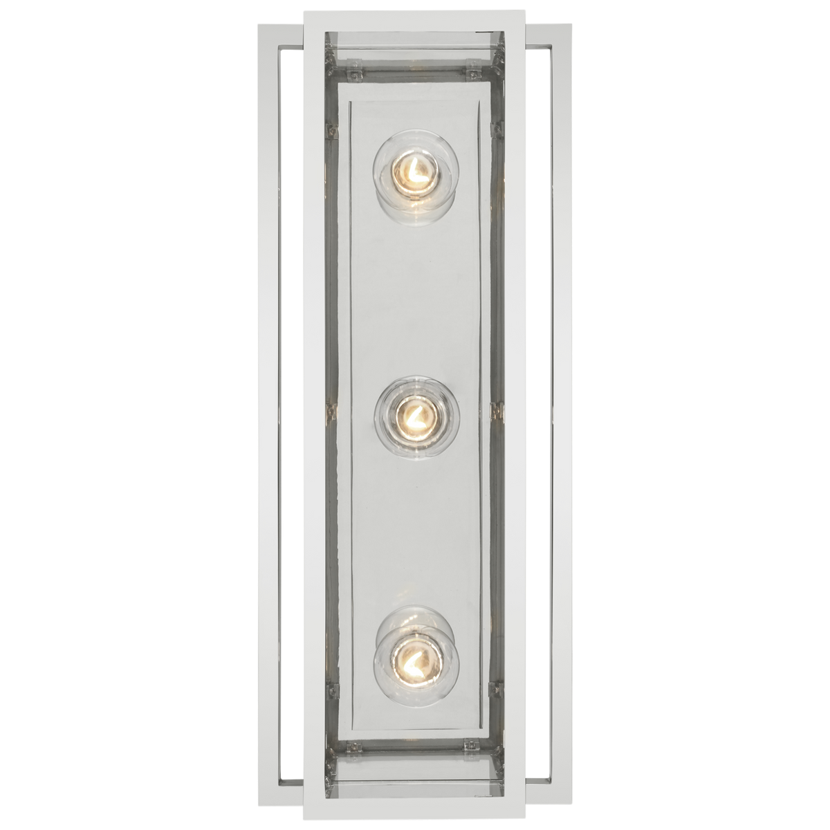 Halle Vägglampa 18 inch – Polished Nickel With Clear Glass