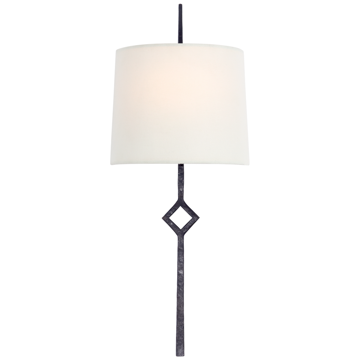 Cranston Vägglampa Liten – Aged Iron With Linen Shade