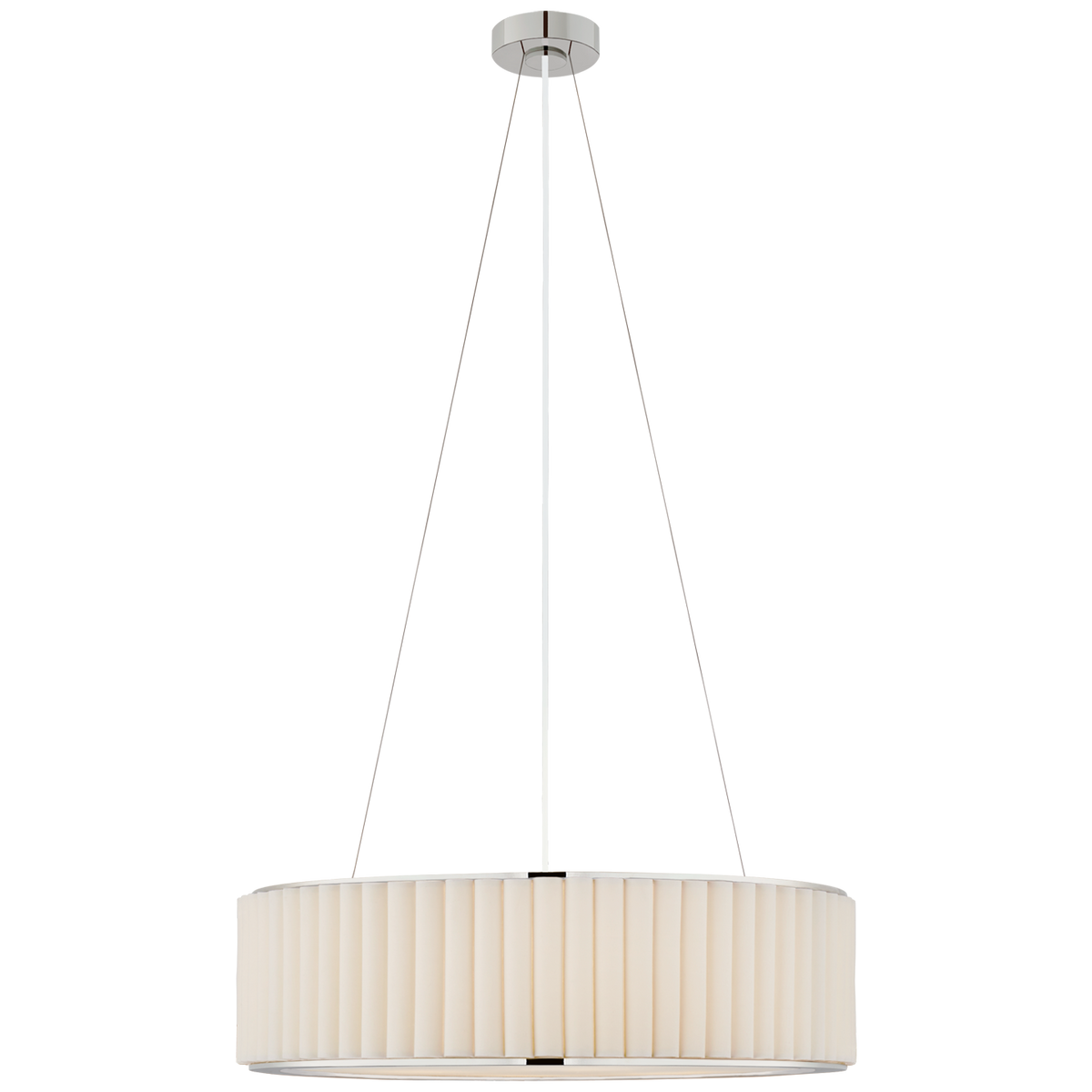 Palati Taklampa – Polished Nickel With Linen Shade