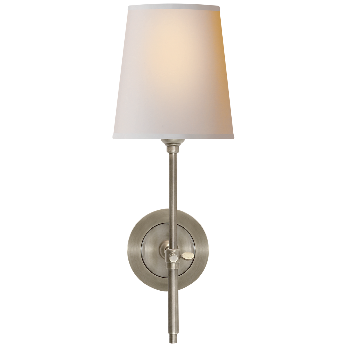 Bryant Vägglampa – Antique Nickel With Natural Paper Shade