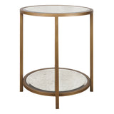 Upton Side Table in Antique Brass - Round - Keiichi