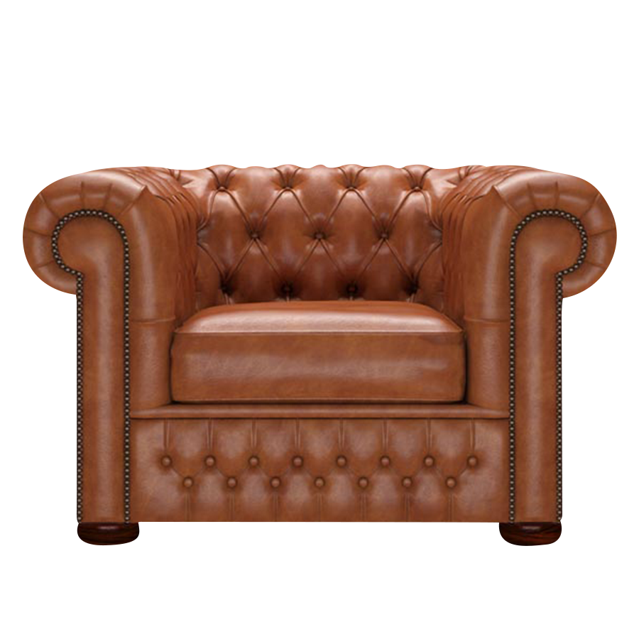 Classic Chesterfield Fåtölj Old English Bruciato