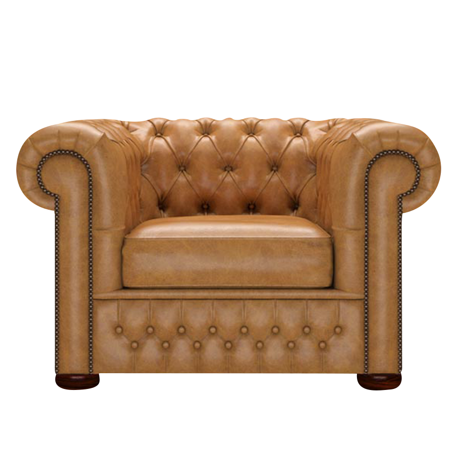 Classic Chesterfield Fåtölj Old English Buckskin