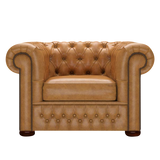 Classic Chesterfield Fåtölj Old English Buckskin