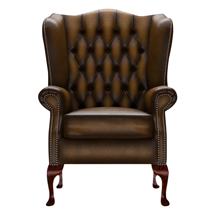 Gladstone Chesterfield Fåtölj Antique Gold