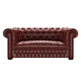 Linwood 2 Sits Chesterfield Soffa Old English Chestnut