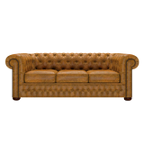 Classic 3 Sits Chesterfield Soffa Tudor Mustard