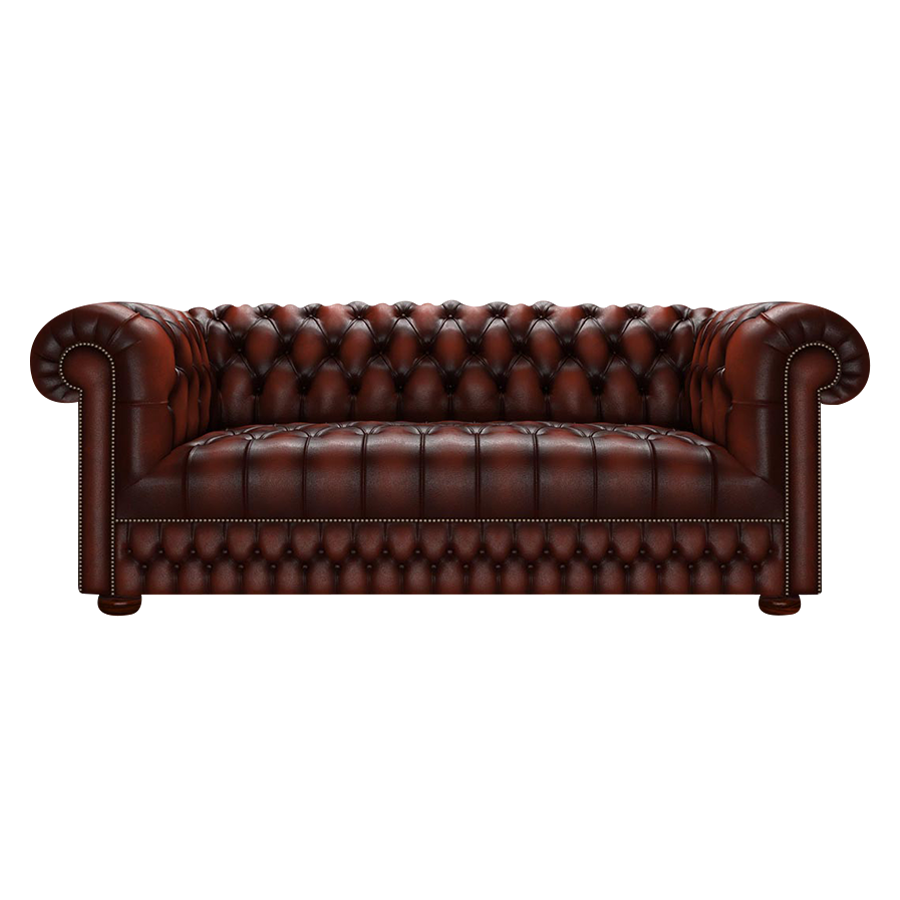 Cromwell 3 Sits Chesterfield Soffa Antique Chestnut