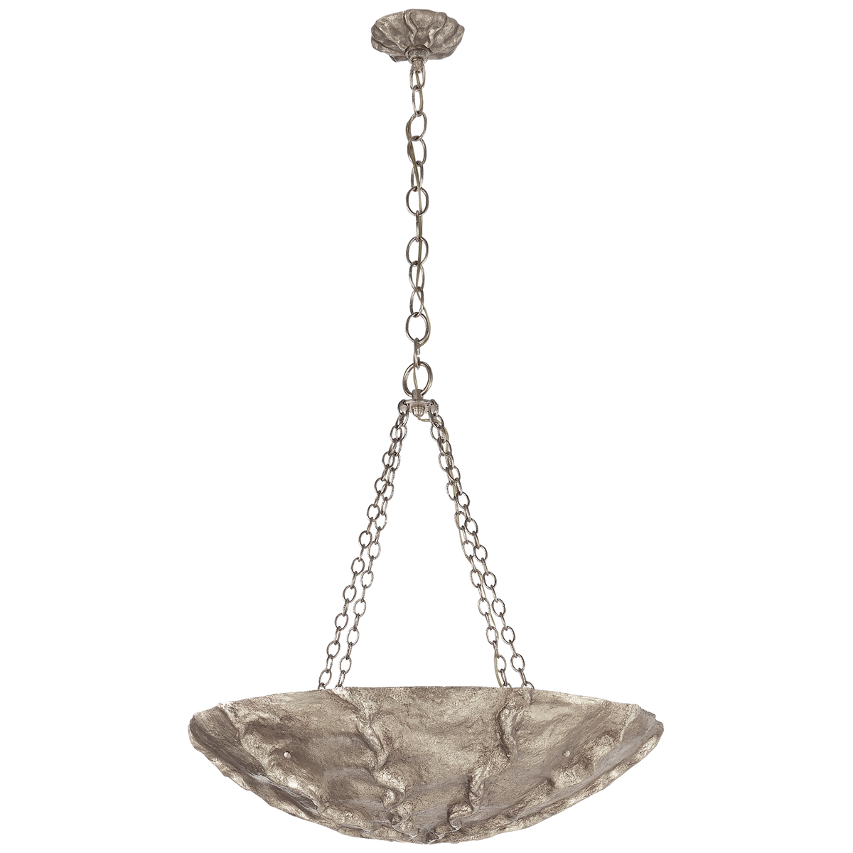 Benit Medium Sculpted Chandelier in Burnished Silver Leaf