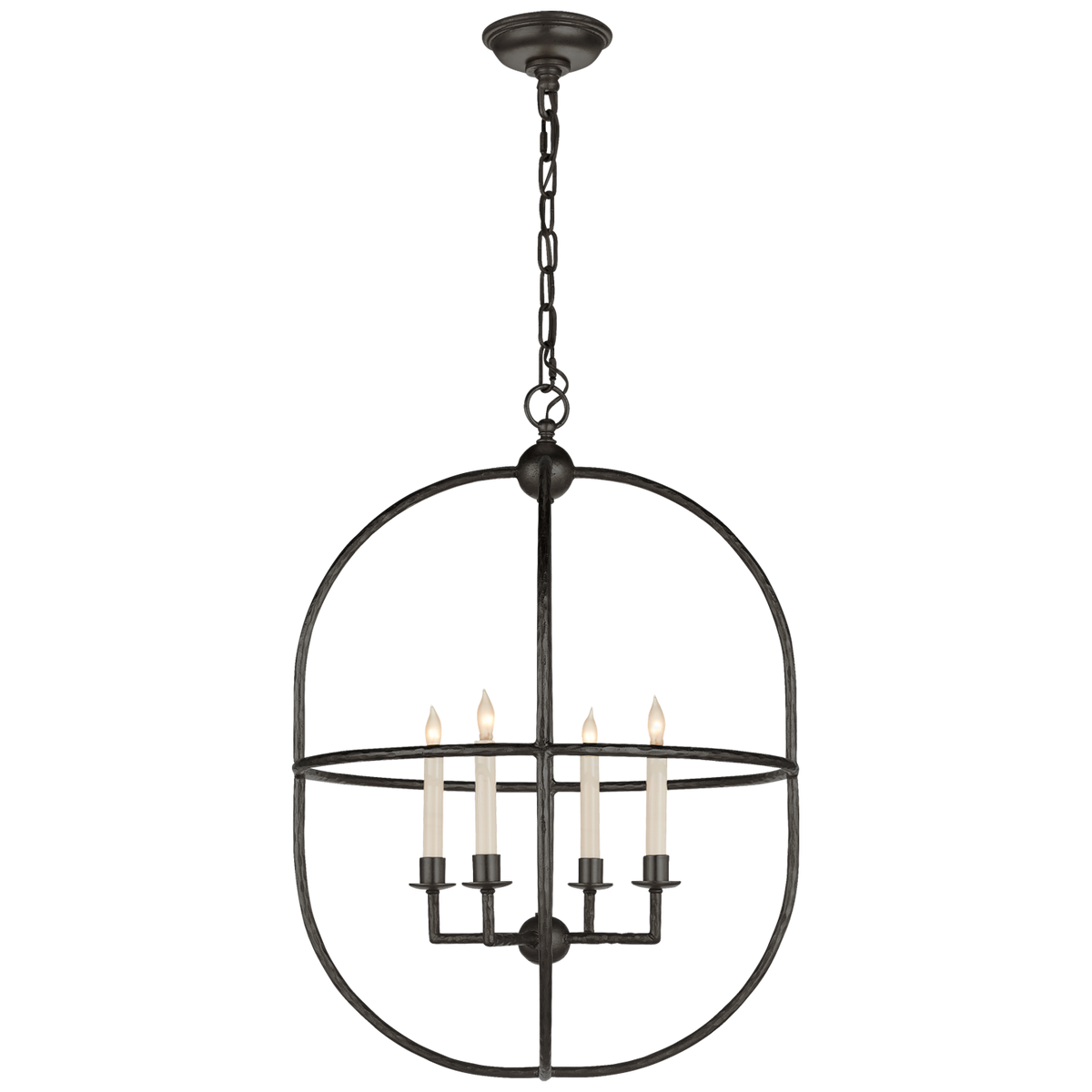 Desmond Open Oval Lantern in Aged Iron