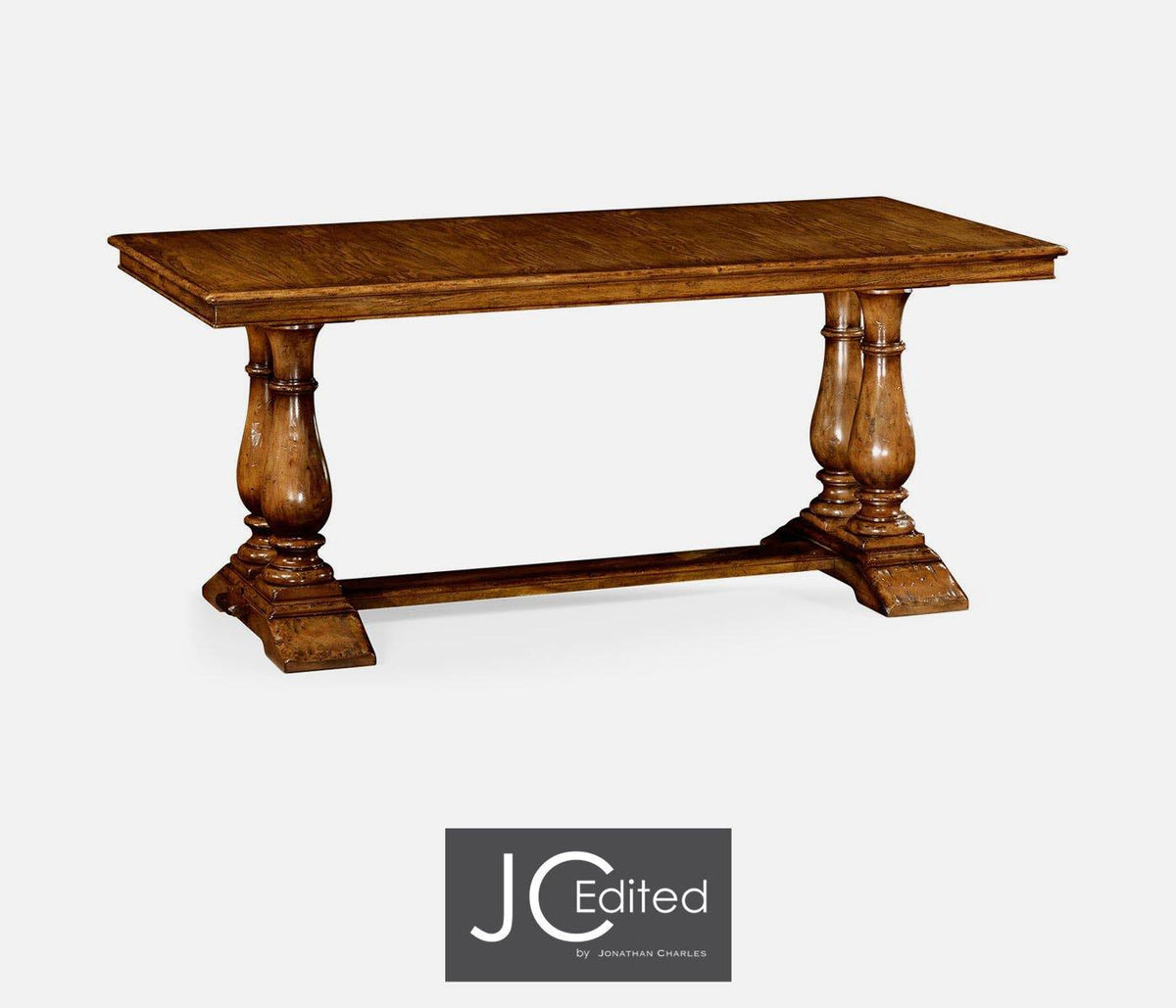 Matbord Rustik med Pelarfot – Walnut